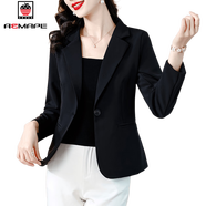 AEMAPE西裝短外套女士裝春秋季2026年新款小個(gè)子今年爆款西服時(shí)尚上衣 黑色 常規 XL