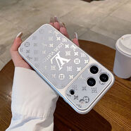 領(lǐng)航潮牌LV老花秒變iphone17ProMax手機殼新款15pro全包14保護套1 白色-磨砂背板大V iPhone 14