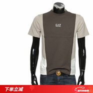 ARMANI/阿瑪尼 EA7 潮拼色男士時(shí)尚休閑短袖圓領(lǐng)T恤 7M000276 AF12874 褐色 U6063 M