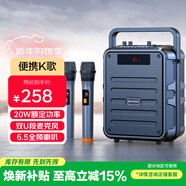 山水（SANSUI）Q7無(wú)線(xiàn)藍牙音箱戶(hù)外大音量廣場(chǎng)舞音響手提便攜式小型家用K歌音樂(lè )播放器地攤擺攤收款喇叭 雙麥版