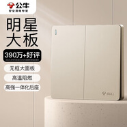 公牛（BULL）開(kāi)關(guān)插座 G12系列 二開(kāi)單控開(kāi)關(guān)奶油風(fēng)大面板開(kāi)關(guān)G12K211 星辰金 