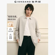 佐丹奴G+2026年春季純棉泡泡紗刺繡單口袋寬松襯衫男長(cháng)袖01046106 04奶油卡其 S