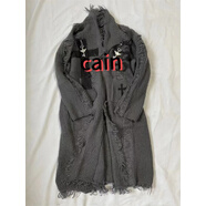 毛衣女暗黑亞文化復古做舊開(kāi)衫毛衣破洞男女撕裂中性朋克中長(cháng)款針 中長(cháng)款灰色毛衣 均碼