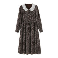 apipedream如一夢(mèng)復古休閑翻領(lǐng)系帶減齡高腰碎花連衣裙花滿(mǎn)秋深 咖色碎花花滿(mǎn)秋深 S S建議95-110斤