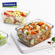 GLASSLOCK進(jìn)口鋼化玻璃保鮮盒上班族帶飯微波爐加熱便當盒大容量飯盒1100ml