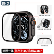 BHO【熱銷(xiāo)100萬(wàn)+】適用蘋(píng)果手表s11保護殼apple iwatch s10/s11保護殼膜一體套se3/9/8/ultra3鋼化膜 框膜一體【黑色】 iwatch4/5/6代SE3/2【40mm