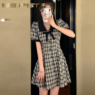 夏典素訂女王（SE.PSTP）素訂女王品牌蘋(píng)果型沙漏h梨型形身材女裝微胖教師短發(fā)大胸妹子穿 圖片色 M