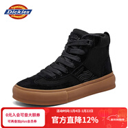 Dickies男士德訓鞋休閑鞋男鞋透氣運動(dòng)板鞋平底鞋 黑色-高幫    39   