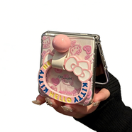 卡通可愛(ài)KT貓戒指支架華為PuraX折疊屏手機保護殼pocket2女小米MI 滿(mǎn)屏粉愛(ài)心KT貓+蝴蝶結戒指支架 華為Pocket2