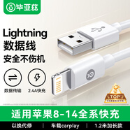 畢亞茲適用蘋(píng)果數據線(xiàn)iPhone14ProMax/13/12/XR/Xs/11手機充電線(xiàn)ipad平板車(chē)載USB轉Lightning快充線(xiàn)1.2米