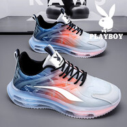 花花公子爆款男鞋秋季2025網(wǎng)面老爹青少年學(xué)生減震跑步休閑運動(dòng)鞋 119灰桔 43