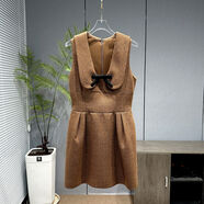深圳南油優(yōu)雅千金風(fēng)輕奢毛呢連衣裙女2025新款秋冬季娃娃領(lǐng)背心裙 棕色高端品質(zhì) L L8
