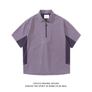 路林狼 LCeecuz 夏季輕薄戶(hù)外運動(dòng)速干透氣polo衫美式服潮牌短袖T恤男 淡紫 4XL