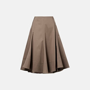 普羅恩薩·施羅（Proenza Schouler）【26早春新品】女士 Janan棉質(zhì)混紡棉緞中長(cháng)半身裙 P01125958 米色 XS CN 160/84