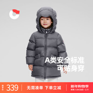 保姆鵝 兒童羽絨服男童女童連帽中長(cháng)款加厚防風(fēng)保暖羽絨外套[NG2747] 大象灰 120