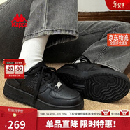卡帕（Kappa）官方背靠背厚底運動(dòng)板鞋女冬季新款百搭休閑小白鞋子女 黑色 36