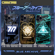 蔚藍檔案學(xué)院徽章標志鏡面手機殼適用于蘋(píng)果12134promax定 默認玻璃硬殼iPhone6s