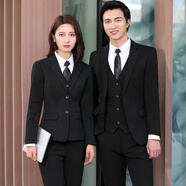 媚哥小西裝女外套職業(yè)裝秋冬季長(cháng)袖套裝正裝大學(xué)生酒店銀行西服工作服 黑色西裝+褲【高品質(zhì)厚款2件套】 S 碼【  約 78 - 88 斤人 穿 】