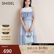 SNIDEL秋冬甜美圓領(lǐng)無(wú)袖吊帶薄紗連衣裙兩件套SWCO244056 白色 M （1）