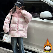 女童棉服冬裝2025新款兒童韓版洋氣保暖棉衣女大童冬季棉襖外套潮 粉色棉衣 120 (M) c