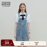 Teenie Weenie小熊女裝春夏裝牛仔背帶短褲簡(jiǎn)約時(shí)尚休閑通勤連體褲 淺藍色 S (160)
