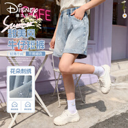 迪士尼（Disney）童裝韓版女童褲子2026夏季新款洋氣可愛(ài)兒童牛仔短褲甜美女孩短褲