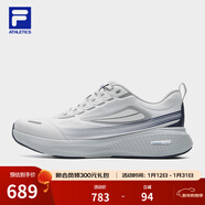 斐樂(lè )（FILA）柔云3+ S路跑鞋男鞋輕質(zhì)運動(dòng)鞋子賈卡跑步鞋 蘑菇灰色/神秘藍-OS 44