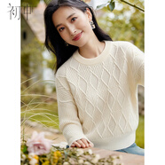 初申秋冬針織衫女圓領(lǐng)精致菱形顯瘦百搭打底衫毛衣上衣S53Z178