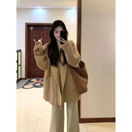 派吉鯊灰色連帽毛衣外套女秋冬2025新款深秋初冬小個(gè)子香風(fēng)針織開(kāi)衫上衣 卡其色毛衣 【單件】【冬季流行風(fēng)格】 M 建議95-110斤