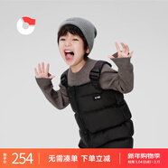 保姆鵝 兒童羽絨背帶褲保暖舒適男女童易穿脫防風(fēng)防寒連體褲冬[NG2844] 炭黑 100