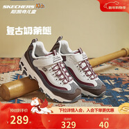 Skechers斯凱奇兒童奶茶熊秋冬女童保暖天鵝絨運動(dòng)鞋老爹熊貓鞋302524L