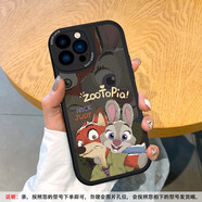 中掌柜適用蘋(píng)果17手機殼瘋狂動(dòng)物城iPhone16promax鏡頭全包15plus軟硅膠 黑色黑底尼克與朱迪自拍M1 iPhone 6 plus