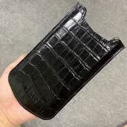 緯圖VERTU 哥特巴洛克手機套 AsterP小牛皮保護殼  威圖真皮皮套 亮黑色鱷魚款直插式