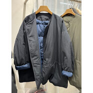 歐洲站歐貨2025新款圓領(lǐng)寬松中長(cháng)款風(fēng)衣鵝絨羽絨服女冬季外套 百色 M M