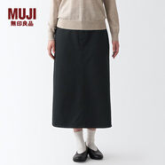 MUJI MUJI 女式 絲光斜紋 裙子半身長(cháng)裙秋冬季簡(jiǎn)約風(fēng)純棉全棉BEK37C2A 黑色 M(160/66A)