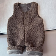 外穿萌萌噠兒童男童女童秋冬時(shí)尚可愛(ài)加絨背帶褲寶寶保暖連體衣服 駝色 110  不可開(kāi)檔