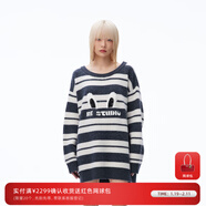 RE'VAN芮范秋季新品設計師款慵懶風(fēng)條紋毛衣連衣裙RN71103117 橫條紋 M 38