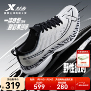 特步一體成型3代跑步鞋男體考耐久競訓支撐輕盈跑鞋女休閑運動(dòng)情侶鞋 帆白/黑-野性派對-男 42