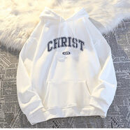 章若楠同款感灰色衛衣連帽女韓版小個(gè)子秋冬加絨外套 白色重磅 加絨 S 建議110斤內