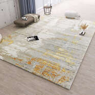 語(yǔ)森憶地毯客廳茶幾地墊臥室房間滿(mǎn)鋪衣帽間家用臟可 特價(jià)淺灰色設計師推薦款鎏金色毯面01 2.4X3.4米加厚1.3厘米立體絨毛