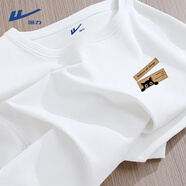 回力（Warrior）重磅純棉透氣短袖t恤男夏季青少年休閑潮流運動(dòng)體恤上衣情侶裝