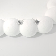 XUPING旭平首飾【第二件0元】單石圓形四爪耳釘簡(jiǎn)約ins精致迷你通勤日常耳飾 耳釘約4mm