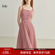 范思藍恩范思藍恩22FS2124法式格子吊帶連衣裙女夏季長(cháng)款甜美氣質(zhì)顯瘦裙子 吊帶紅白格 L