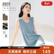 對白（DUIBAI）【杜鵑同款】法式慵懶針織連衣裙女2026新款通勤氣質(zhì)顯瘦裙子 晴空藍 S