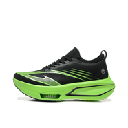 德?tīng)柣荩―EERWAY）破風(fēng)1.0 全掌碳板跑鞋學(xué)生體測考競速青少年氣墊跑步鞋男女 黑色/綠色 39