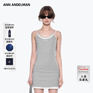ANN ANDELMAN官方直營(yíng)灰色無(wú)袖修身掛脖包臀短裙假兩件吊帶連衣裙 灰色 XS