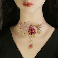 洋氣洛麗塔原創(chuàng  )手工項鏈新款蕾絲公主花朵配飾鎖骨頸鏈脖子頸帶 洋氣洛麗塔原創(chuàng  )手工項鏈新款蕾絲公主花朵配飾鎖骨頸鏈