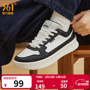 361°板鞋男鞋秋冬季新款青禾加絨保暖百搭經(jīng)典小白鞋休閑運動(dòng)鞋子男 羽毛白/曜石黑【秋冬革面】 42
