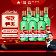 紅星二鍋頭 大二 清香型白酒 52度 500ml*6瓶 非原箱