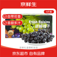 京鮮生 秘魯玫瑰香Sable無(wú)籽黑提4斤禮盒裝 新鮮葡萄 源頭直發(fā) 包郵